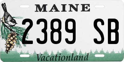 ME license plate 2389SB