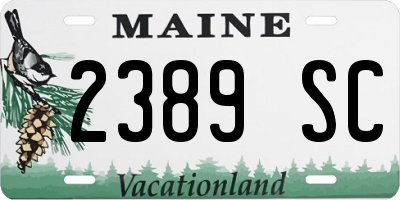 ME license plate 2389SC