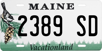 ME license plate 2389SD