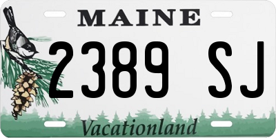 ME license plate 2389SJ