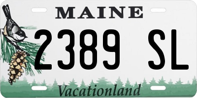ME license plate 2389SL
