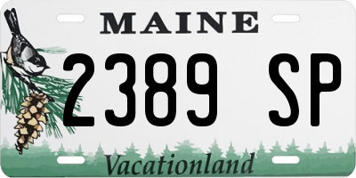 ME license plate 2389SP