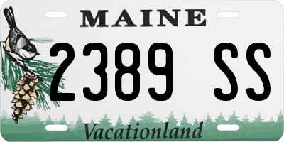 ME license plate 2389SS