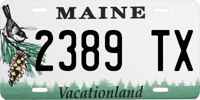 ME license plate 2389TX