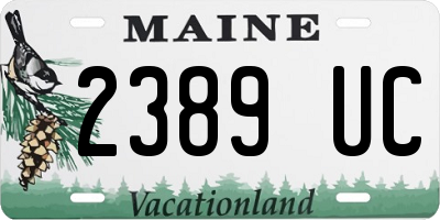 ME license plate 2389UC