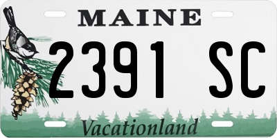 ME license plate 2391SC