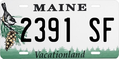 ME license plate 2391SF