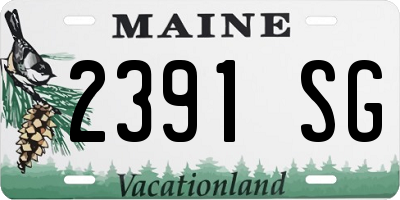 ME license plate 2391SG