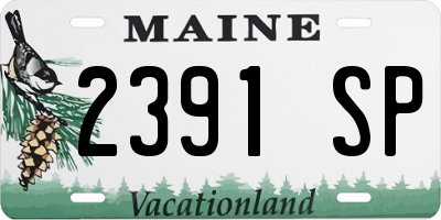 ME license plate 2391SP