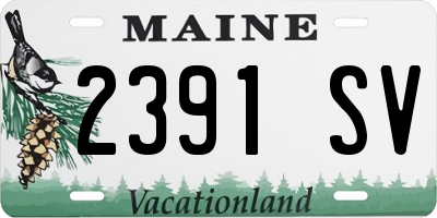 ME license plate 2391SV