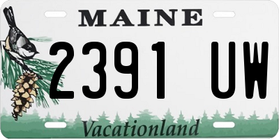 ME license plate 2391UW