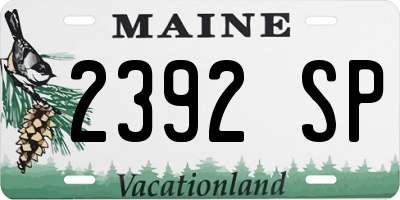 ME license plate 2392SP