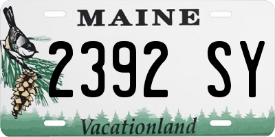 ME license plate 2392SY