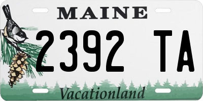 ME license plate 2392TA