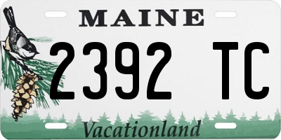 ME license plate 2392TC