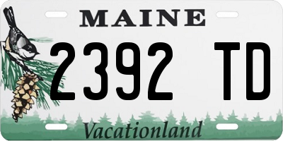 ME license plate 2392TD