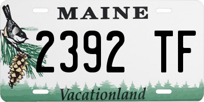 ME license plate 2392TF