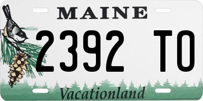 ME license plate 2392TO