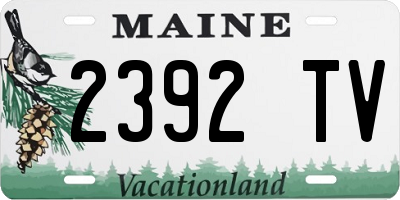 ME license plate 2392TV