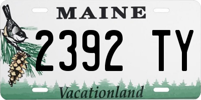 ME license plate 2392TY