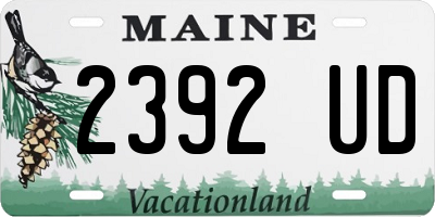 ME license plate 2392UD