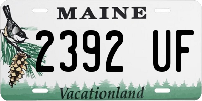 ME license plate 2392UF