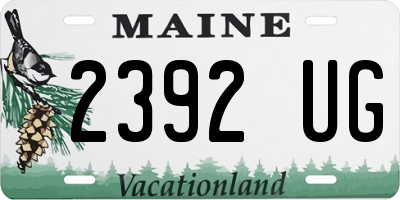 ME license plate 2392UG