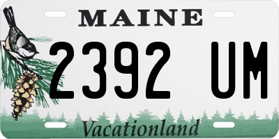 ME license plate 2392UM