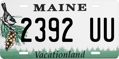 ME license plate 2392UU