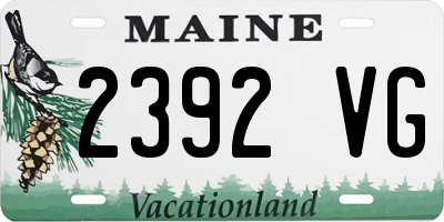 ME license plate 2392VG