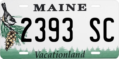 ME license plate 2393SC