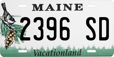 ME license plate 2396SD