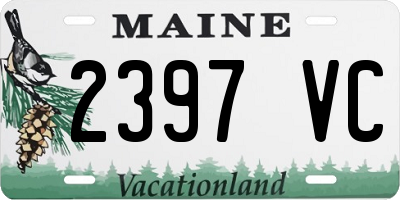ME license plate 2397VC