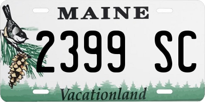 ME license plate 2399SC