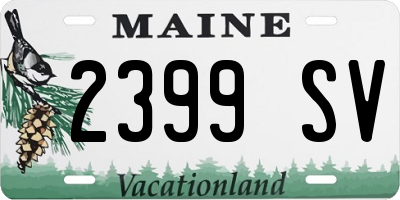 ME license plate 2399SV