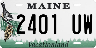 ME license plate 2401UW