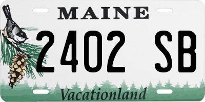 ME license plate 2402SB