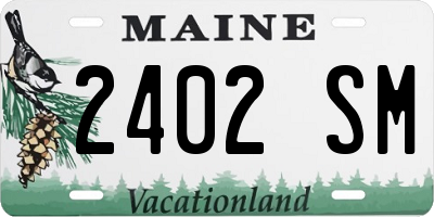 ME license plate 2402SM