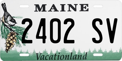 ME license plate 2402SV