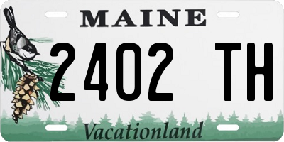 ME license plate 2402TH