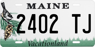 ME license plate 2402TJ