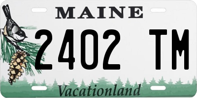 ME license plate 2402TM