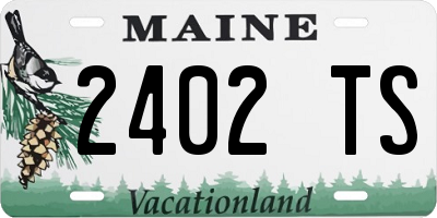 ME license plate 2402TS