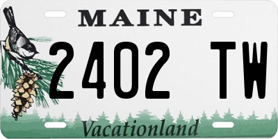 ME license plate 2402TW