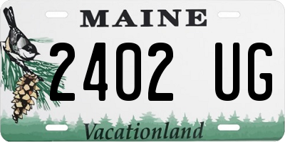 ME license plate 2402UG