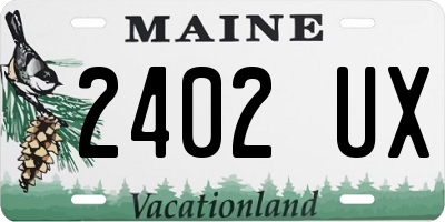 ME license plate 2402UX