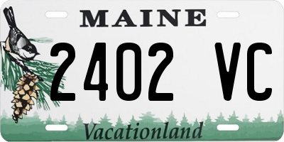 ME license plate 2402VC