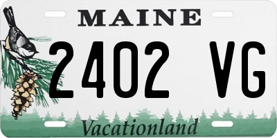 ME license plate 2402VG