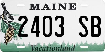 ME license plate 2403SB