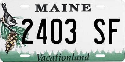 ME license plate 2403SF